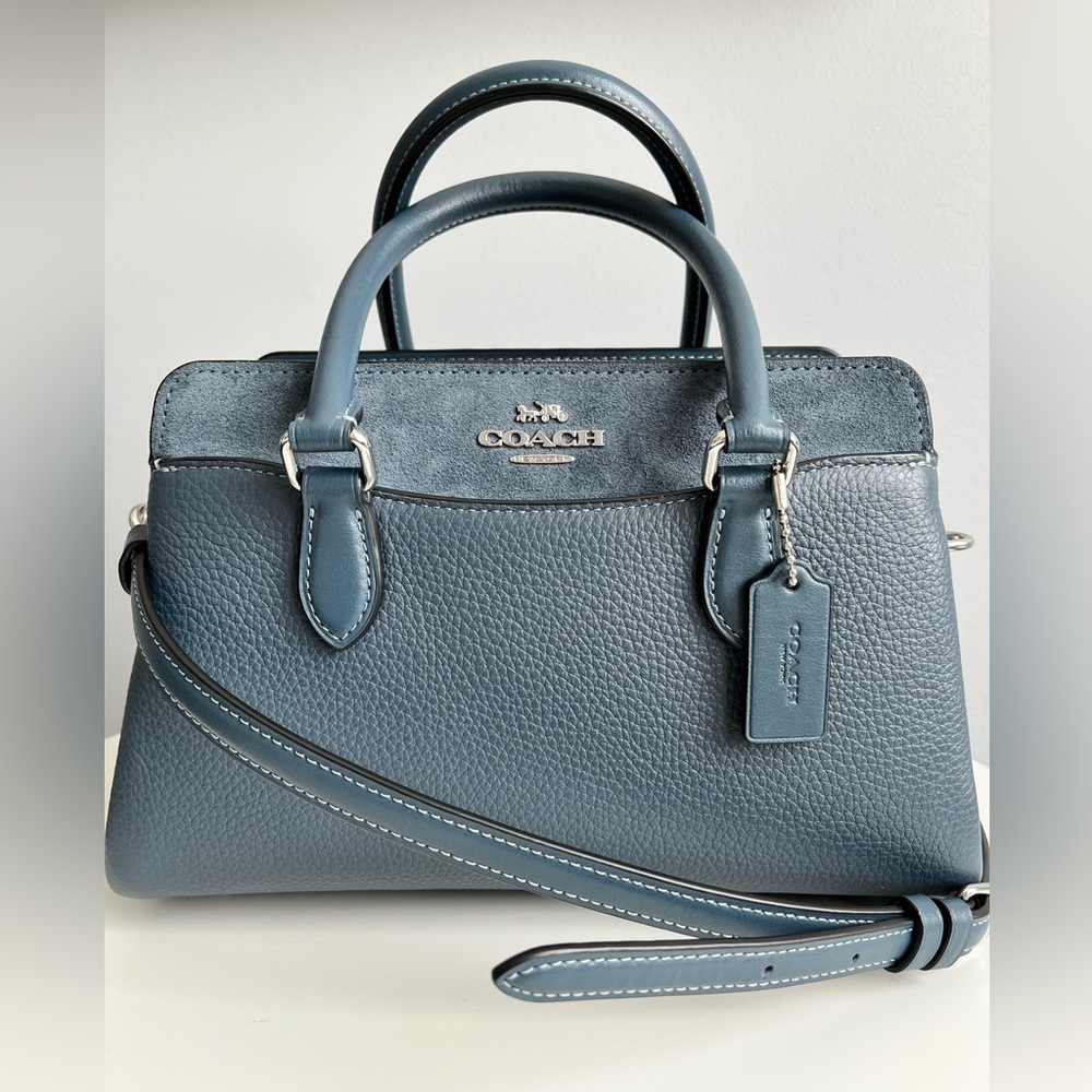 Coach Mini Darcie Blue Leather Women's Carryall Bag